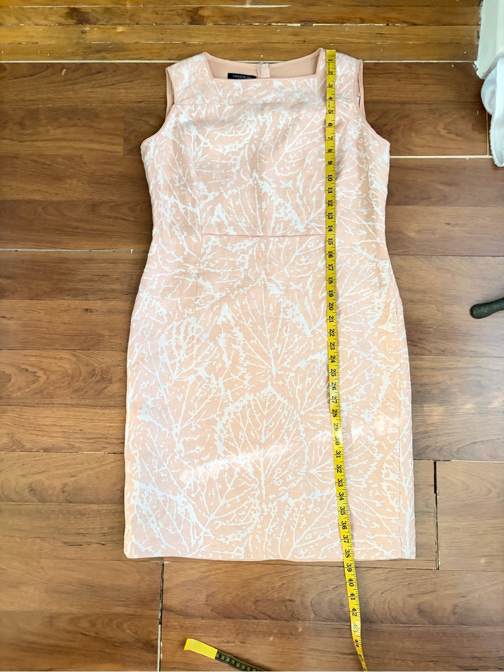 Lafayette 148 New York Jacquard Sheath Dress Pink White - Picture 9 of 9